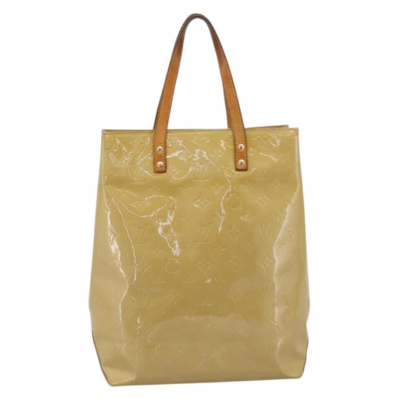 LOUIS VUITTON Monogram Vernis Reade MM Hand Bag Beige M91141 LV Auth 195729
