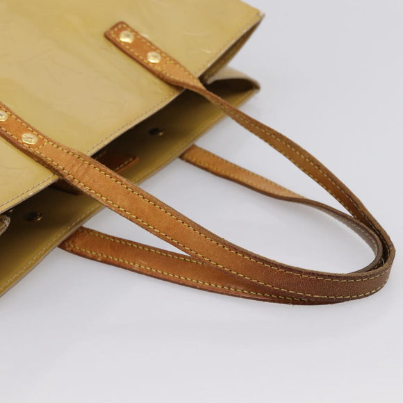 LOUIS VUITTON Monogram Vernis Reade MM Hand Bag Beige M91141 LV Auth 195729