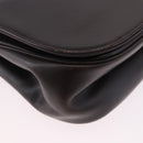 Christian Dior Chain Shoulder Bag Leather Dark Brown Gold Auth 195730-11