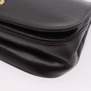 Christian Dior Chain Shoulder Bag Leather Dark Brown Gold Auth 195730-12