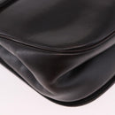 Christian Dior Chain Shoulder Bag Leather Dark Brown Gold Auth 195730-13