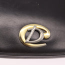 Christian Dior Chain Shoulder Bag Leather Dark Brown Gold Auth 195730-15
