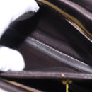 Christian Dior Chain Shoulder Bag Leather Dark Brown Gold Auth 195730-21