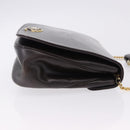 Christian Dior Chain Shoulder Bag Leather Dark Brown Gold Auth 195730-5