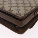 GUCCI GG Supreme Web Sherry Line Shoulder Bag PVC Beige Gold Auth 195731-16
