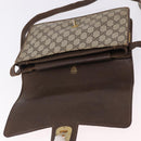 GUCCI GG Supreme Web Sherry Line Shoulder Bag PVC Beige Gold Auth 195731-10
