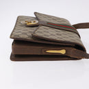 GUCCI GG Supreme Web Sherry Line Shoulder Bag PVC Beige Gold Auth 195731-3
