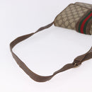 GUCCI GG Supreme Web Sherry Line Shoulder Bag PVC Beige Gold Auth 195731-7