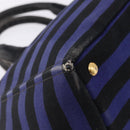 PRADA Canapa GM Tote Bag Canvas Blue Gold Auth 195738-9