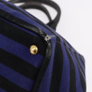 PRADA Canapa GM Tote Bag Canvas Blue Gold Auth 195738-16