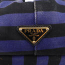 PRADA Canapa GM Tote Bag Canvas Blue Gold Auth 195738-17
