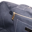 PRADA Canapa GM Tote Bag Canvas Blue Gold Auth 195738-21