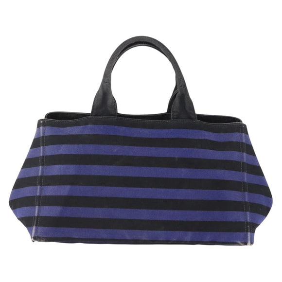 PRADA Canapa GM Tote Bag Canvas Blue Gold Auth 195738