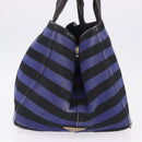 PRADA Canapa GM Tote Bag Canvas Blue Gold Auth 195738-4
