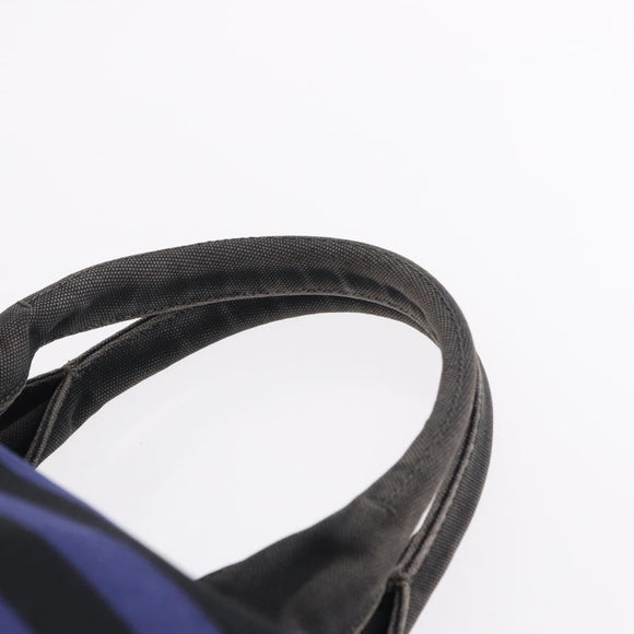 PRADA Canapa GM Tote Bag Canvas Blue Gold Auth 195738