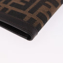 FENDI Zucca Canvas Bifold Wallet Black Brown Auth 195739V-16
