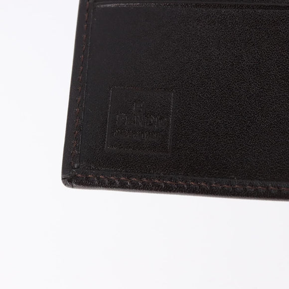 FENDI Zucca Canvas Bifold Wallet Black Brown Auth 195739V