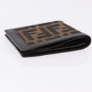 FENDI Zucca Canvas Bifold Wallet Black Brown Auth 195739V-5