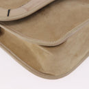 Christian Dior Shoulder Bag Suede Beige Gold Auth 195741-10
