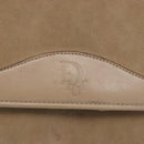 Christian Dior Shoulder Bag Suede Beige Gold Auth 195741-14