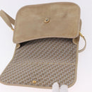Christian Dior Shoulder Bag Suede Beige Gold Auth 195741-15