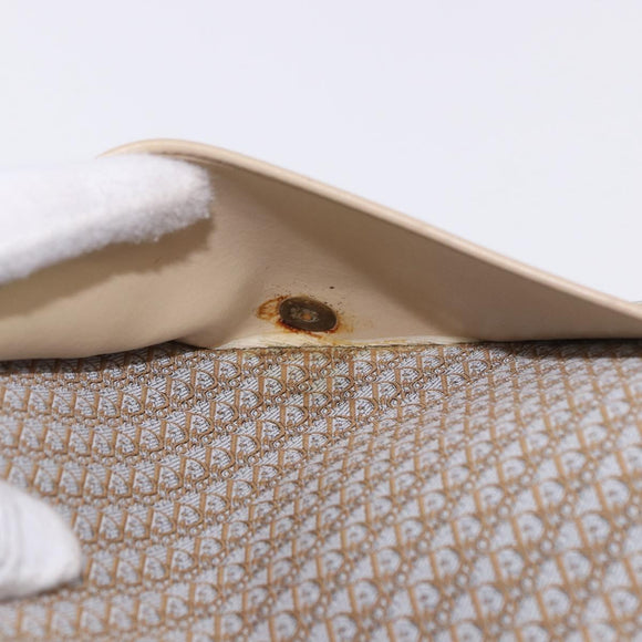 Christian Dior Shoulder Bag Suede Beige Gold Auth 195741