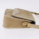 Christian Dior Shoulder Bag Suede Beige Gold Auth 195741-4