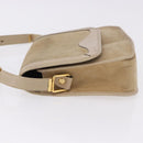 Christian Dior Shoulder Bag Suede Beige Gold Auth 195741-5