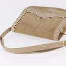 Christian Dior Shoulder Bag Suede Beige Gold Auth 195741-6