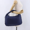 BOTTEGA VENETA INTRECCIATO Hobo Shoulder Bag Leather Blue 115653 Auth 195742SAM-23