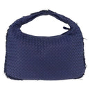 BOTTEGA VENETA INTRECCIATO Hobo Shoulder Bag Leather Blue 115653 Auth 195742SAM-2
