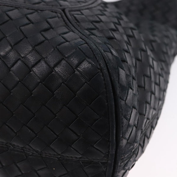 BOTTEGA VENETA INTRECCIATO Shoulder Bag Leather Black 145552 Auth 195745V