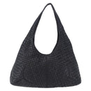 BOTTEGA VENETA INTRECCIATO Shoulder Bag Leather Black 145552 Auth 195745V-13