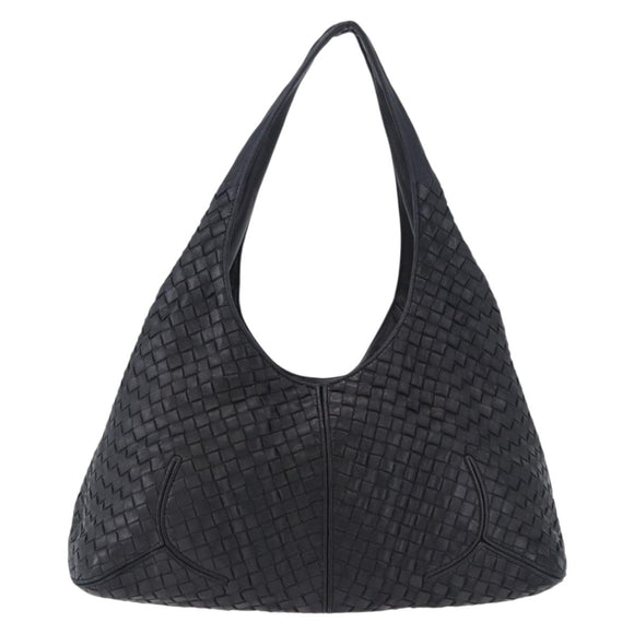 BOTTEGA VENETA INTRECCIATO Shoulder Bag Leather Black 145552 Auth 195745V