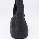 BOTTEGA VENETA INTRECCIATO Shoulder Bag Leather Black 145552 Auth 195745V-3
