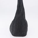 BOTTEGA VENETA INTRECCIATO Shoulder Bag Leather Black 145552 Auth 195745V-4
