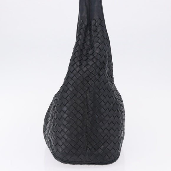 BOTTEGA VENETA INTRECCIATO Shoulder Bag Leather Black 145552 Auth 195745V