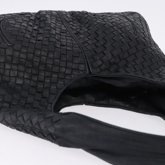 BOTTEGA VENETA INTRECCIATO Shoulder Bag Leather Black 145552 Auth 195745V