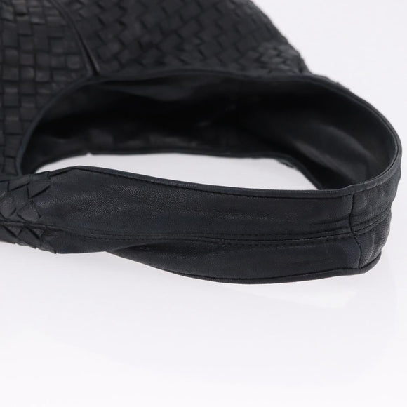 BOTTEGA VENETA INTRECCIATO Shoulder Bag Leather Black 145552 Auth 195745V