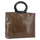 CELINE Macadam Canvas Hand Bag Vinyl Brown Gold Auth 195746-1