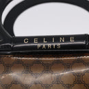 CELINE Macadam Canvas Hand Bag Vinyl Brown Gold Auth 195746-14