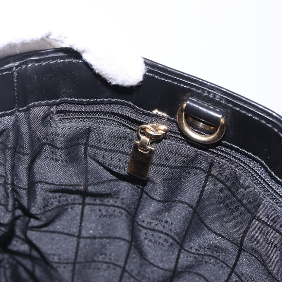CELINE Macadam Canvas Hand Bag Vinyl Brown Gold Auth 195746