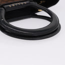 CELINE Macadam Canvas Hand Bag Vinyl Brown Gold Auth 195746-7