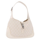 GUCCI GG Canvas Jackie Hand Bag White Silver 001 3306 Auth 195747V-1
