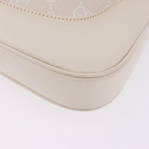 GUCCI GG Canvas Jackie Hand Bag White Silver 001 3306 Auth 195747V