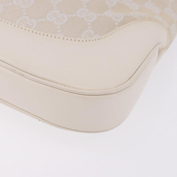 GUCCI GG Canvas Jackie Hand Bag White Silver 001 3306 Auth 195747V