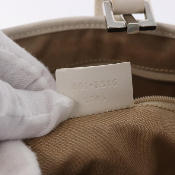 GUCCI GG Canvas Jackie Hand Bag White Silver 001 3306 Auth 195747V
