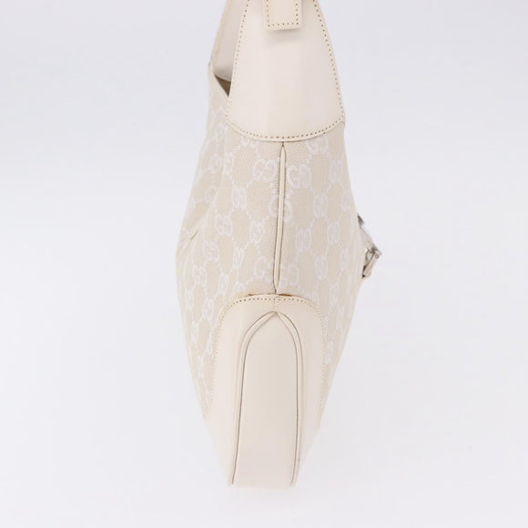 GUCCI GG Canvas Jackie Hand Bag White Silver 001 3306 Auth 195747V