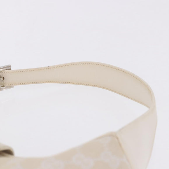 GUCCI GG Canvas Jackie Hand Bag White Silver 001 3306 Auth 195747V