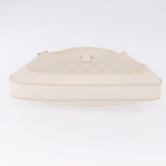 GUCCI GG Canvas Jackie Hand Bag White Silver 001 3306 Auth 195747V